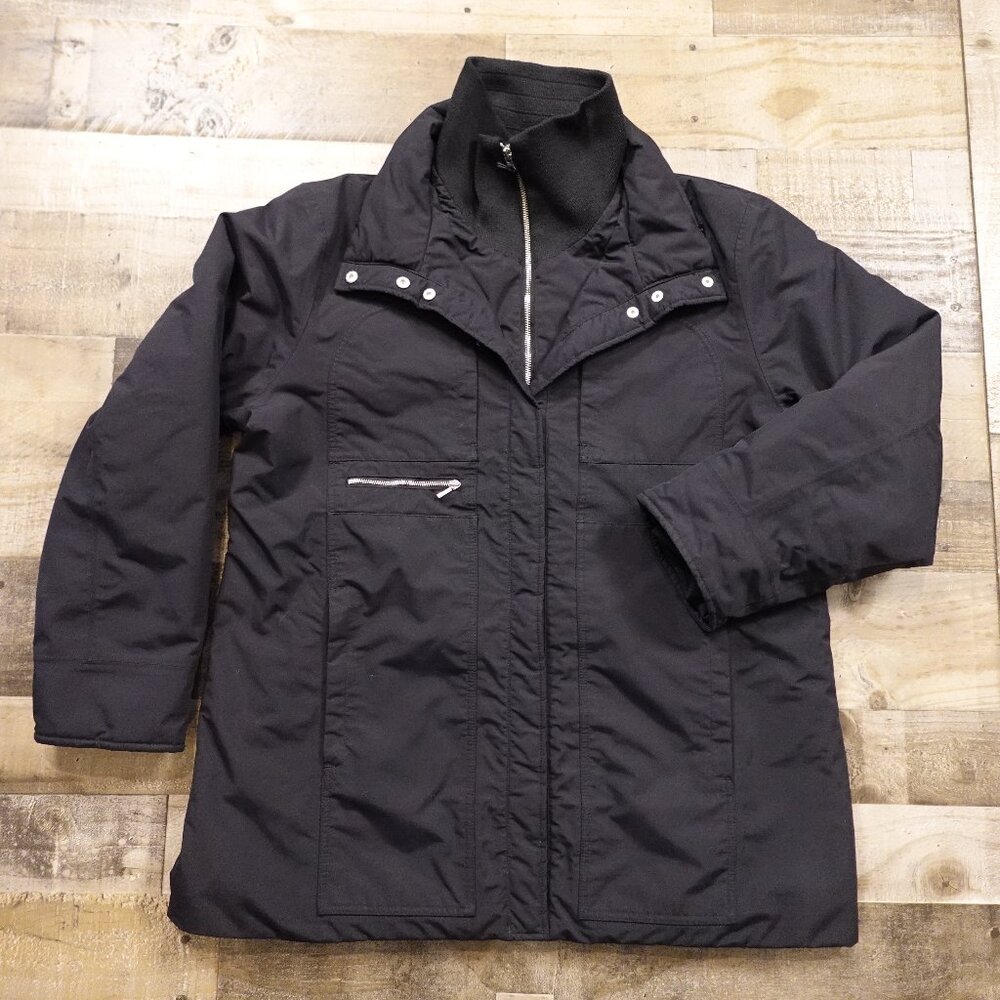 Lands’ End Quilted‎ Insulated Winter Jacket Women’s XL Black Warm Outdoor Coat